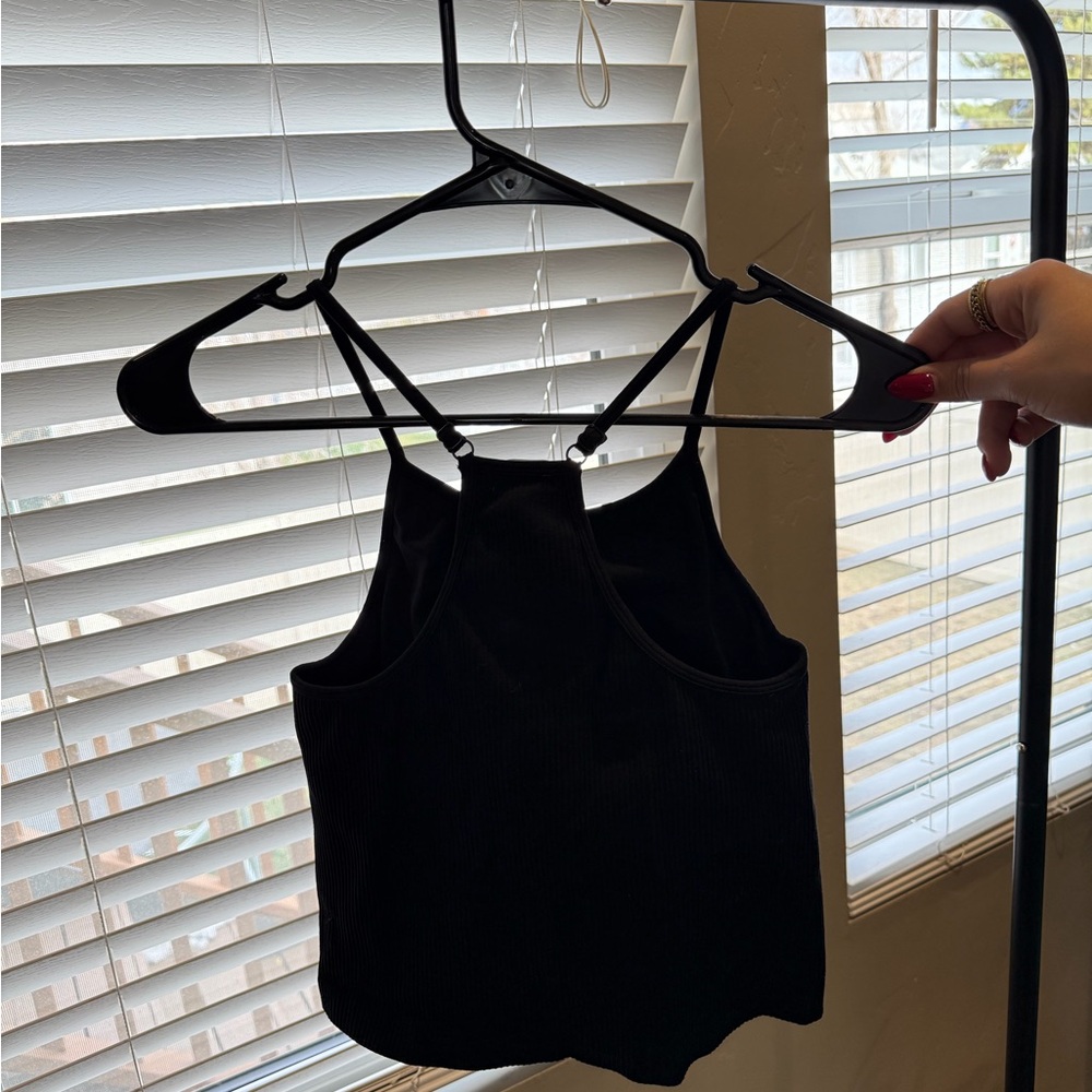 Black Ribbed Top - Picture 2 of 3
